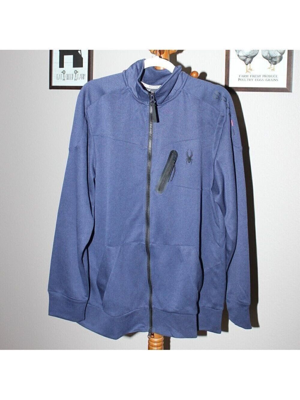Spyder Active Pro WEB Jacket Full Zip Gym Outdoor Long Sleeve Mens Sz Large